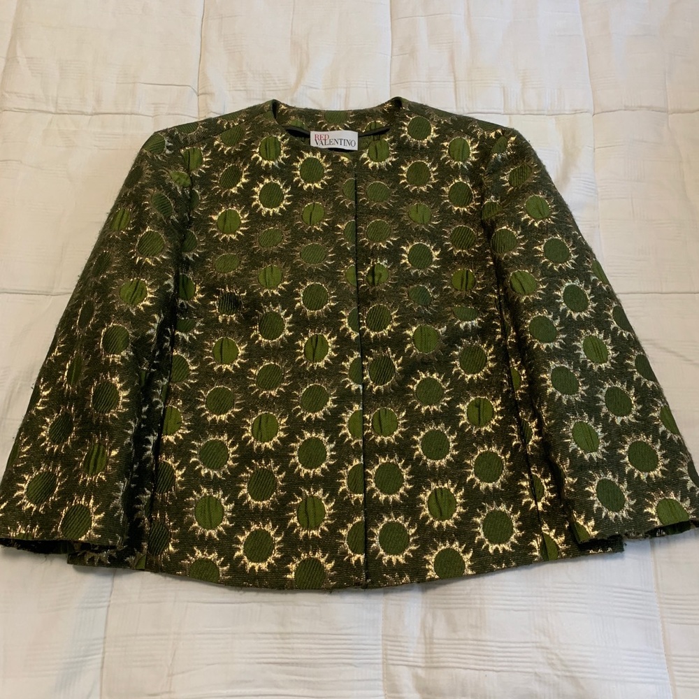 RED VALENTINO GREEN AND GOLD JACKET